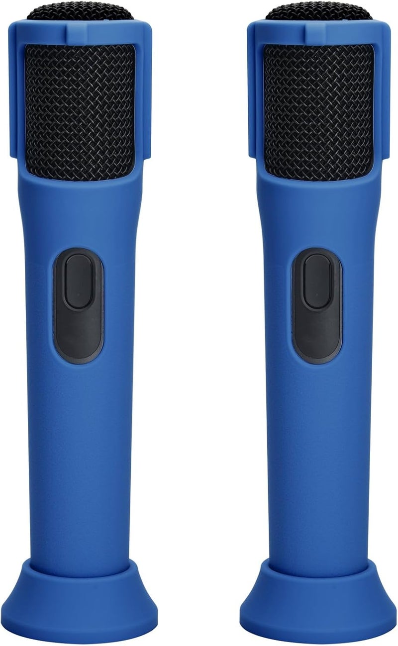 TXesign Silicone Case for JBL PartyBox Wireless Microphone Rechargeable Battery-2 Pack, Anti-Rolling Protective Case with Base Rod Mic Sleeves Microphone Stand for Disco Stage Party TV Show (Blue) - Image 1